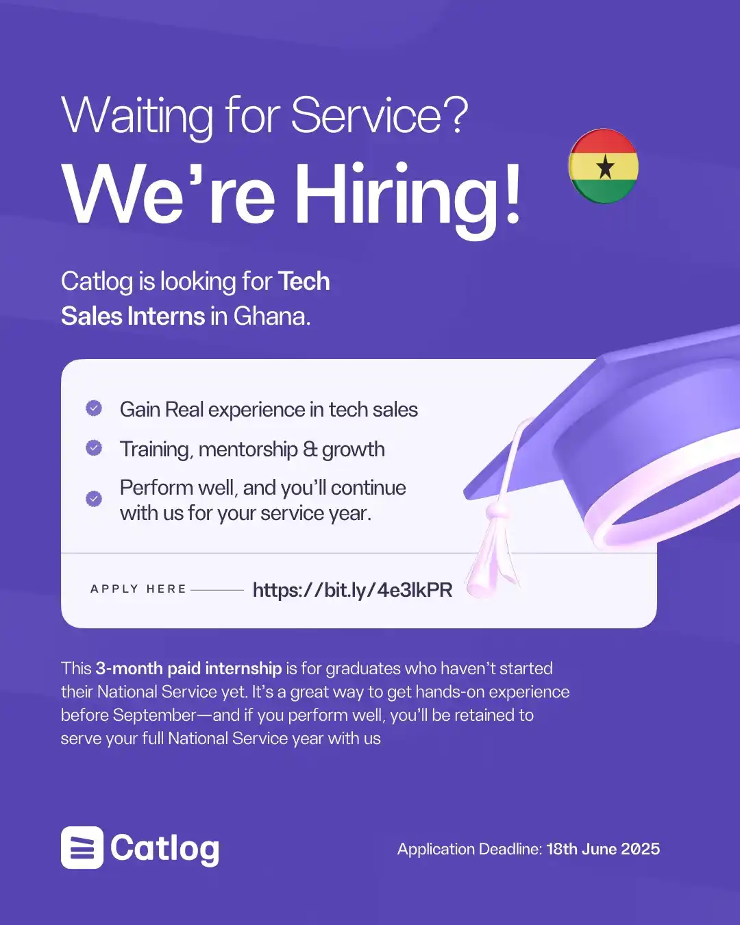 Image from Kraado: *🚀 Catlog is hiring Tech Sales Interns in Ghana!* Catlog is a Techst...