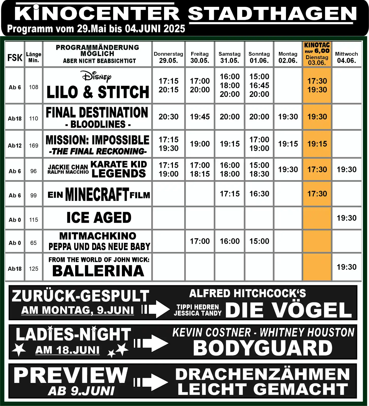 Image from Kino Schaumburg: 🎬🎬🍿 Das Programm für die neue Kinowoche ist online! 👉 Dieses Woche...