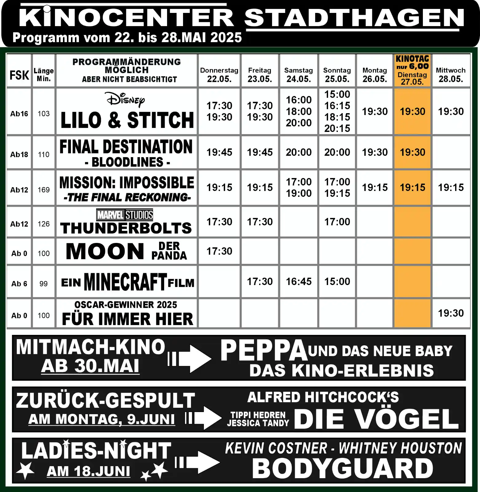 Image from Kino Schaumburg: 🎬🎬🍿 Das Programm für die neue Kinowoche ist online! 👉 Dieses Woche...