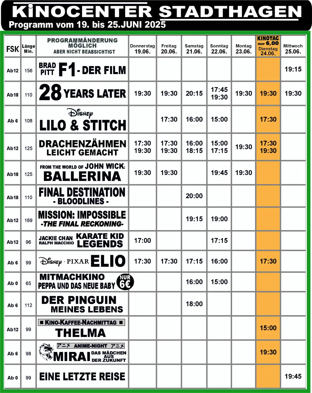 Image from Kino Schaumburg: 🎬🎬🍿 Das Programm für die neue Kinowoche ist online! 👉 Dieses Woche...