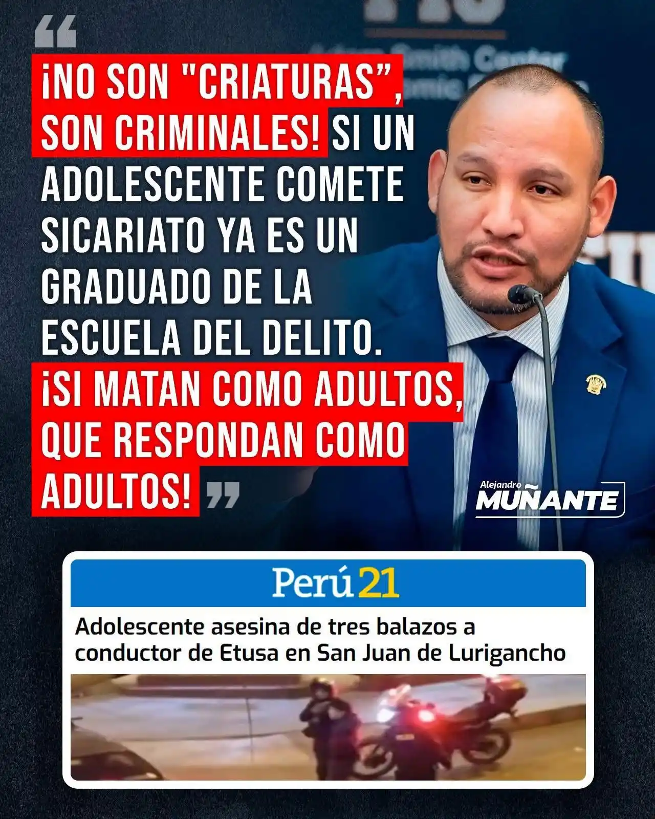 Image from Alejandro Muñante News: 🚨*¡Delito de adulto, pena de adulto!* ¡<a class="text-blue-500 hover:...
