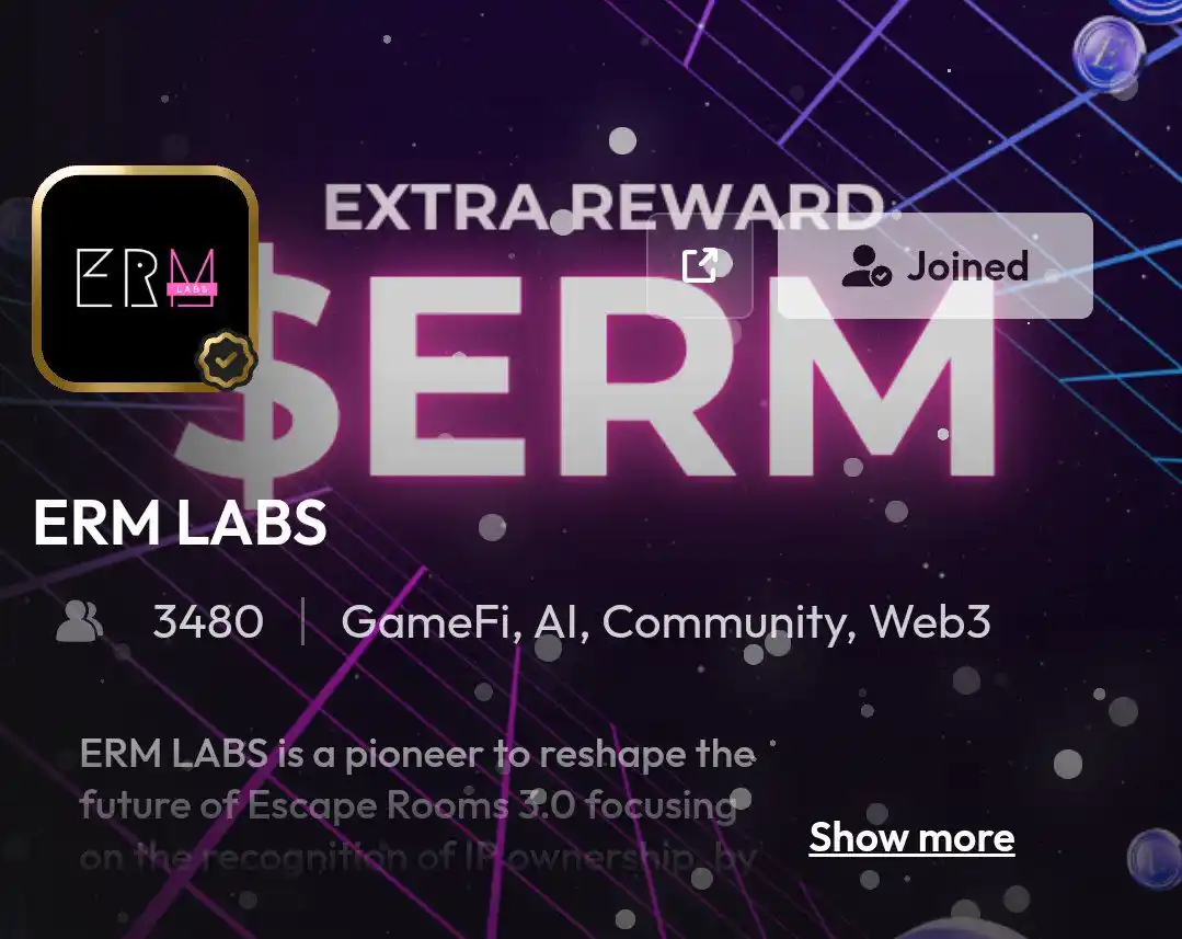 Image from AYSTAR CRYPTO SAGA: ERM XP Program Rewards: $ERM Token Less than 4k participants Joi...