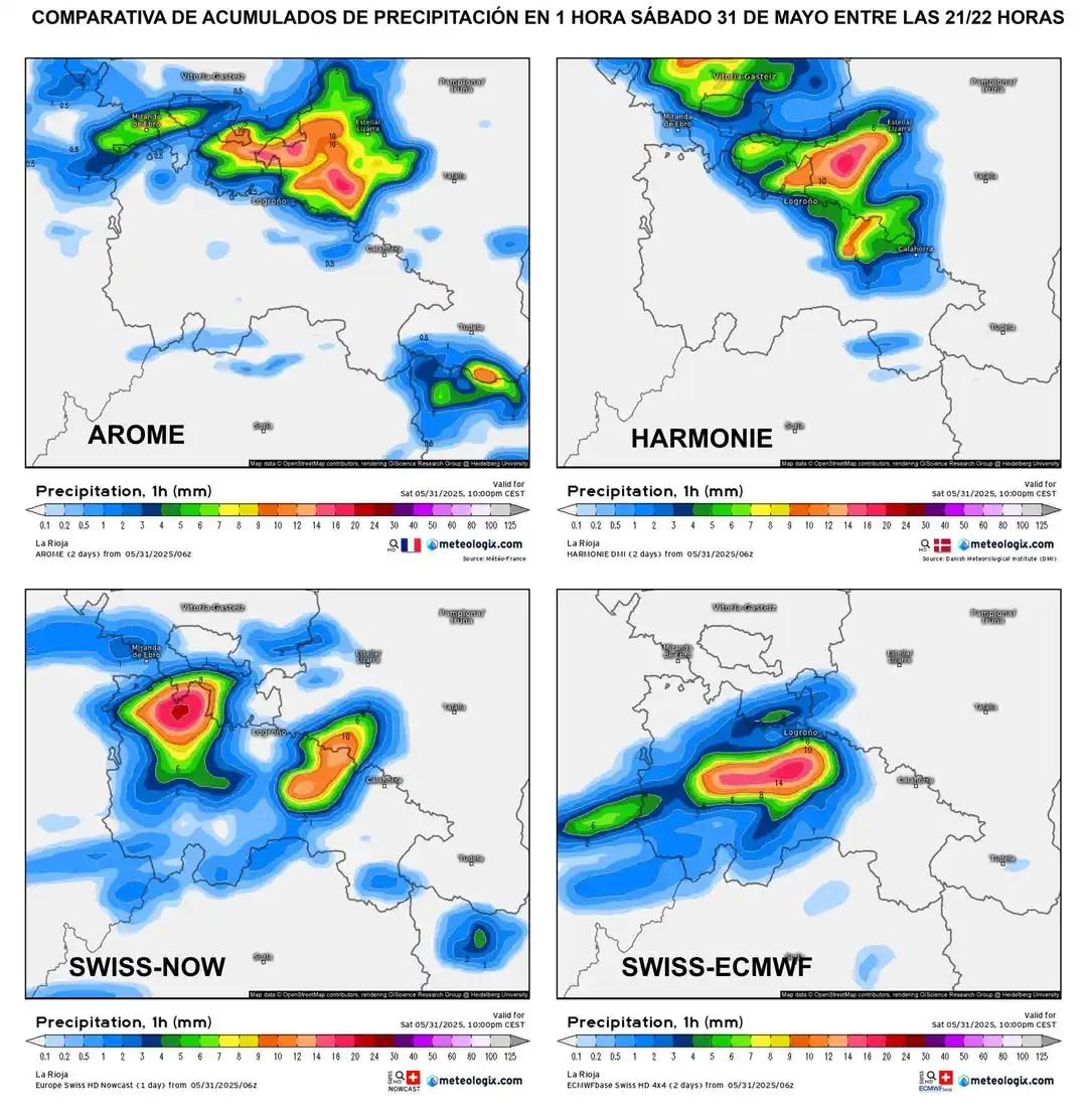 Image from La Rioja Meteo (Dani Benito y Jorge Carrera): ⛈️ Este sábado 31 de mayo, el riesgo de tormentas en <a class="text-bl...
