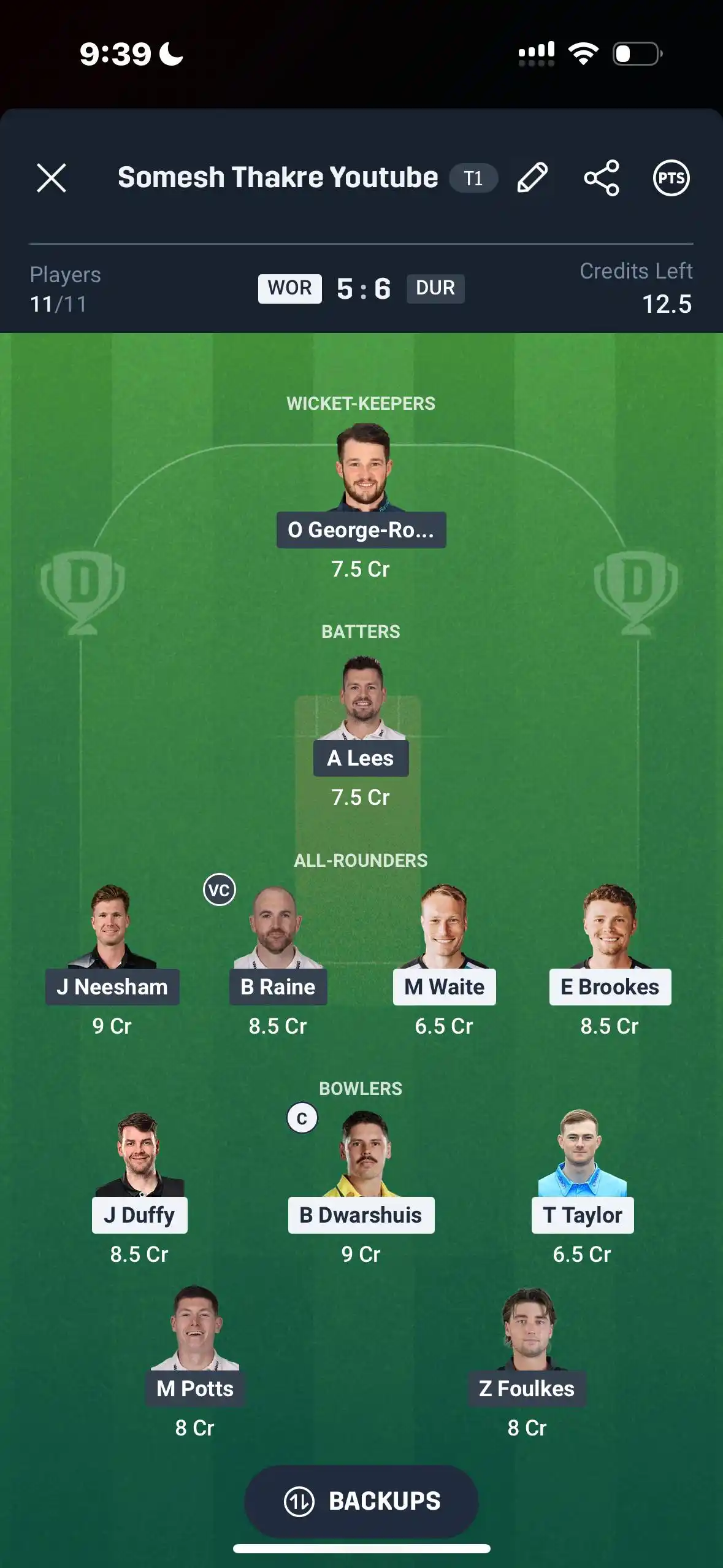 Image from Somesh Thakre 🏆: Final Small League Team For English 🏴 T20 Blast 💥✔️...