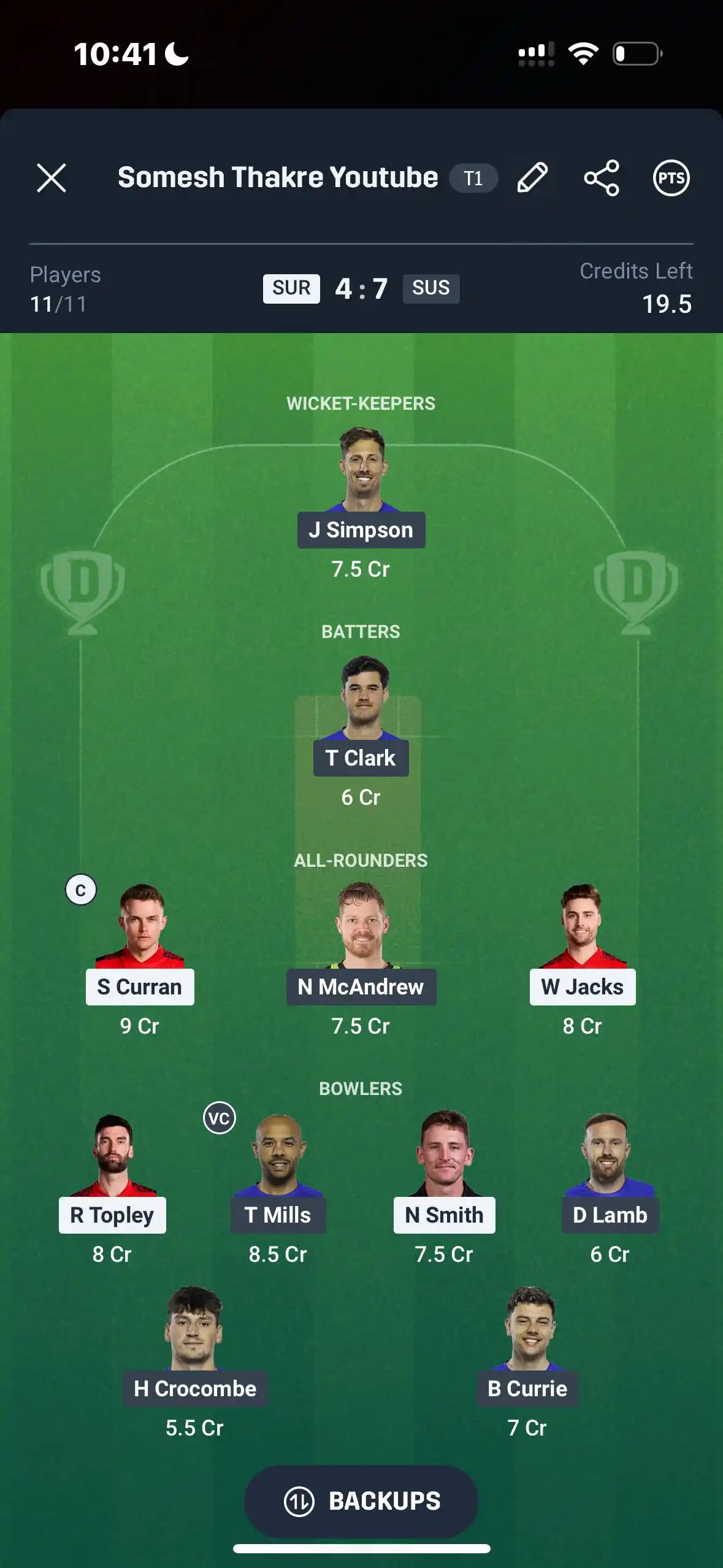 Image from Somesh Thakre 🏆: Final Small League Team For English 🏴 T20 Blast 💥✔️...