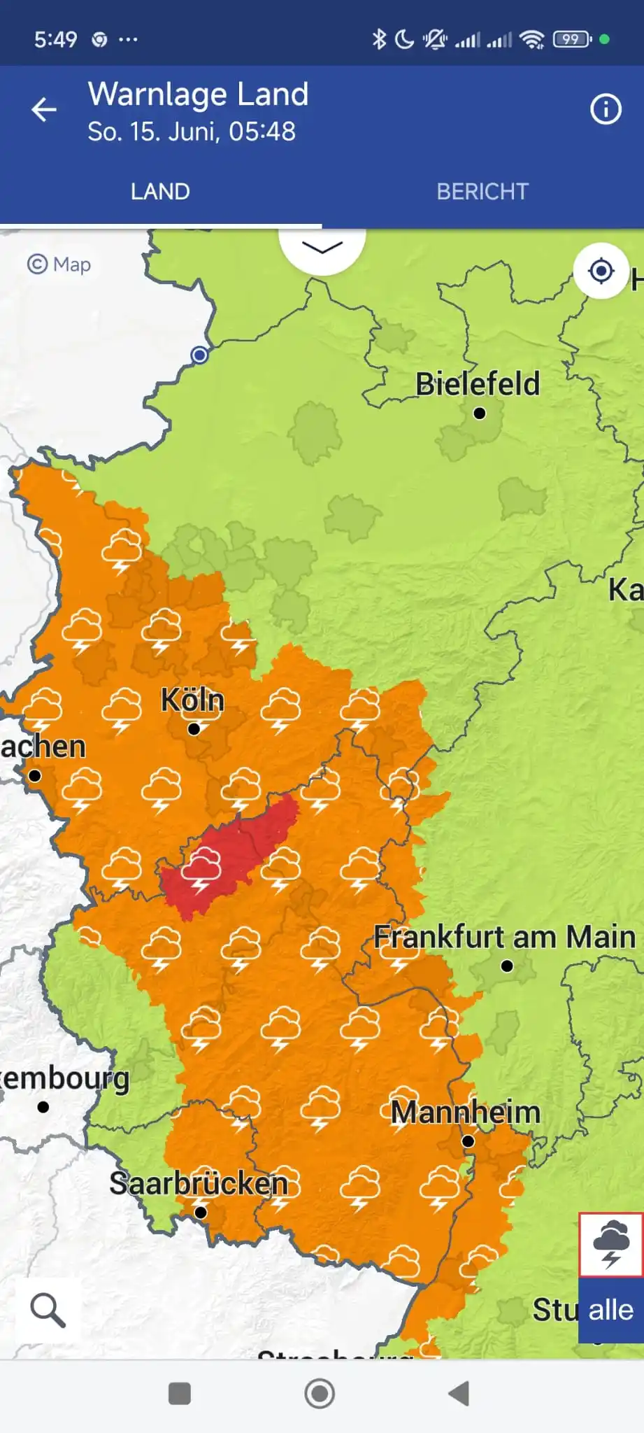 Image from Wetter Unwetter Deutschland: Guten Morgen, am Niederrhein und in RLP ist jetzt mit Gewitterigen Reg...