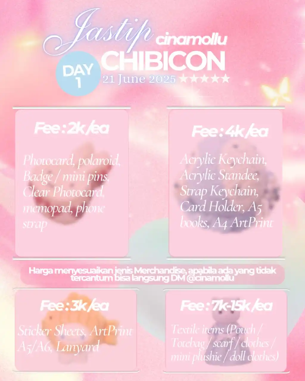 Image from 𝐂𝐢𝐧𝐚𝐦𝐨𝐥𝐥 | OPEN GROUP ORDER: Halo guys! Sekedar info kalau nanti minmol bakal ke *chibicon day-1* y...