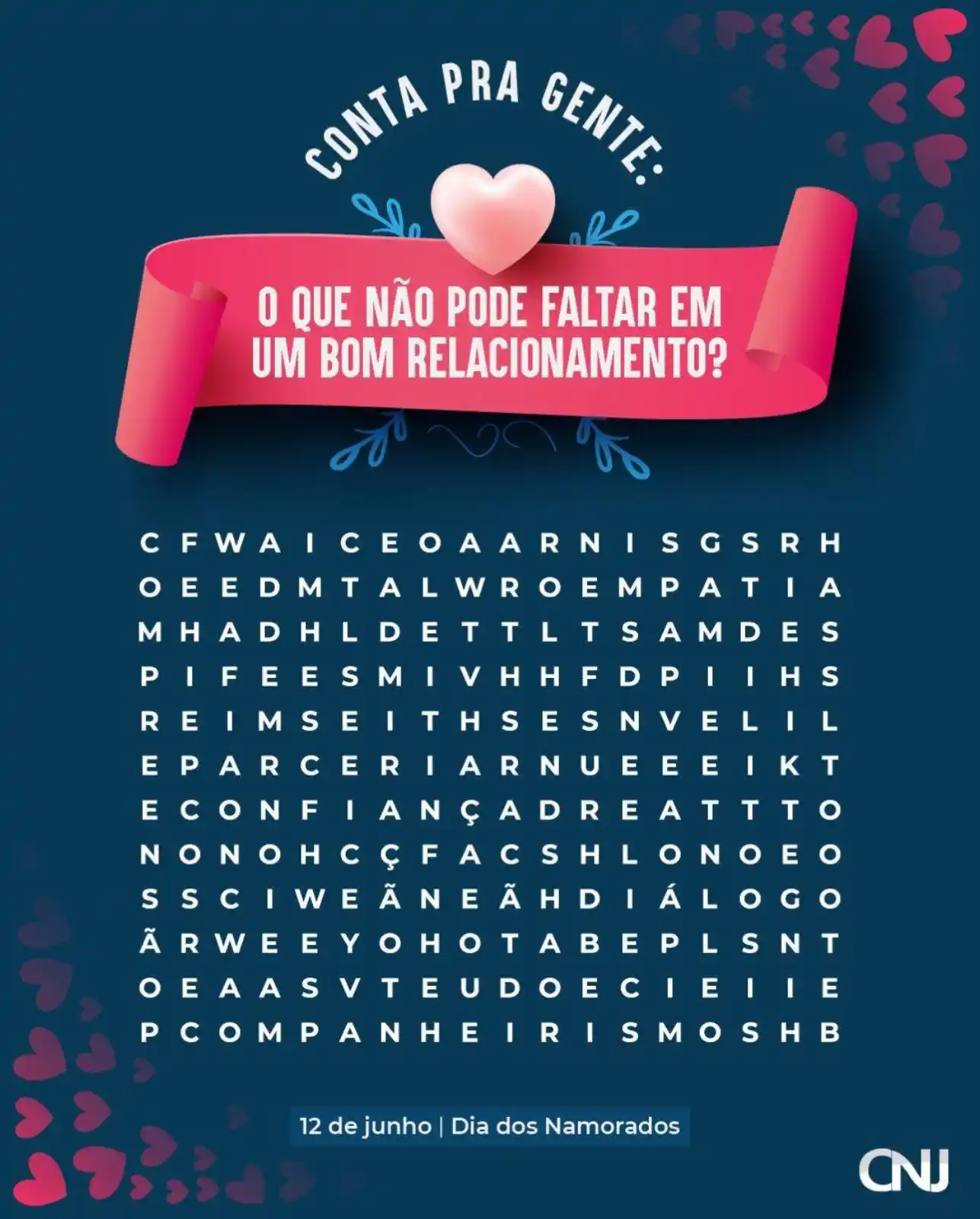 Image from CNJ: *💌 Hoje o amor é o tema do dia!* No nosso post especial de Dia dos N...