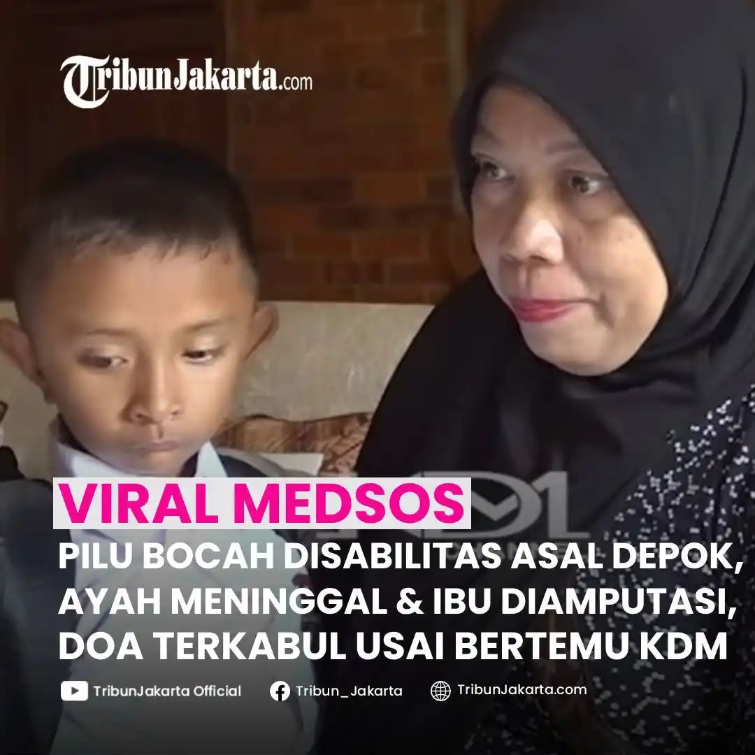 Image from TRIBUNJAKARTA.COM: Kisah pilu Ikbal bocah disabilitas asal Depok. Ayah Ikbal meninggal da...