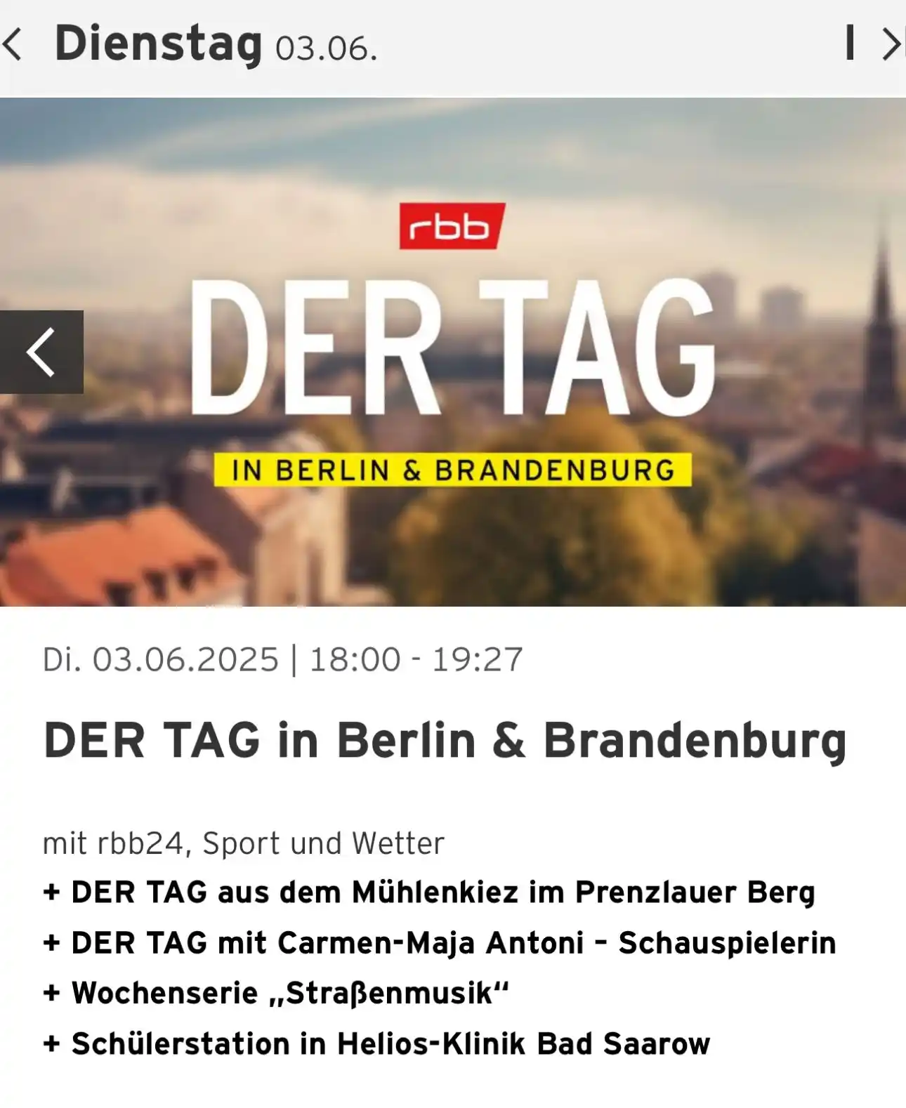 Image from SG Prenzlauer Berg 1990 e.V. : Liebe SG Teams, der RBB ist am Dienstag, 3.6. im Mühlenkiez unterwegs....