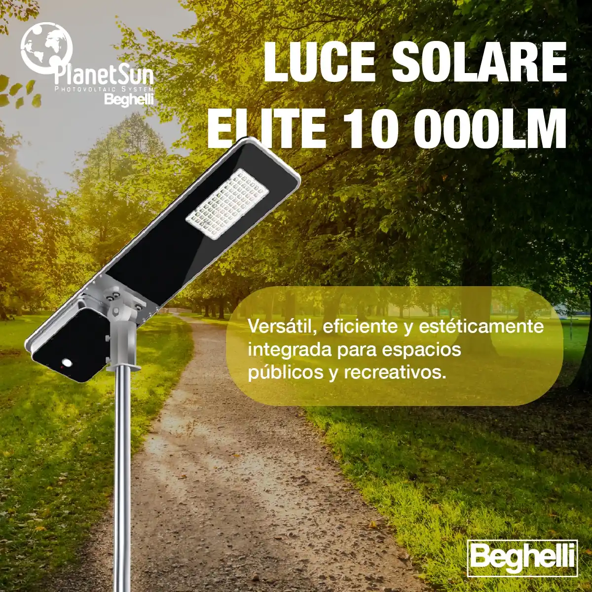 Image from Beghelli México: Luce Solare Elite 10 000 LM es la opción solar ideal para parques, est...