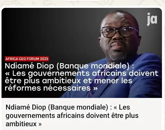 Image from MBONGUI-KANDZA LIBERTÉ VÉRITÉ 242: *Ndiamé Diop* « Les gouvernements africains doivent être plus ambitie...