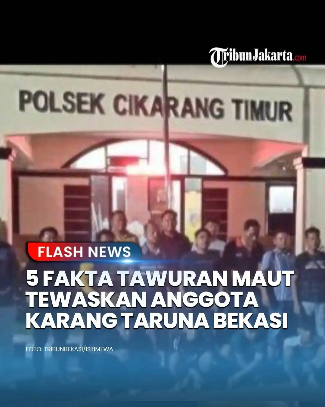 Image from TRIBUNJAKARTA.COM: Niat Anggota Karang Taruna Desa Jatireja Bekasi bernama Adi (30) meler...