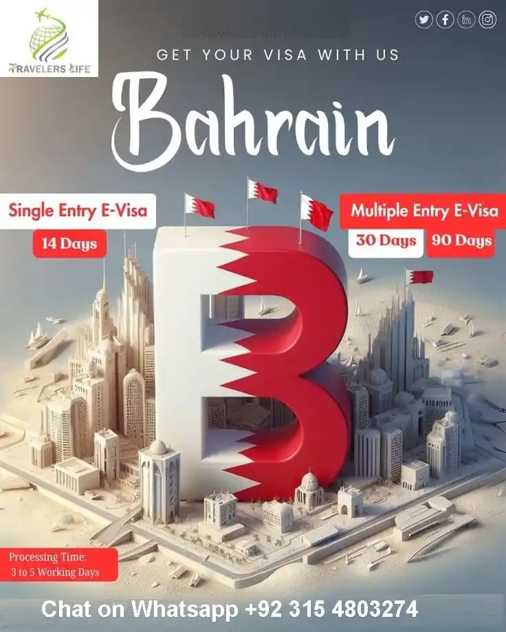 Image from TRAVELERS LIFE (SMC-PRIVATE) LIMITED Travelers Life: *Now you can get your Bahrain 🇧🇭 E-Visa online.* Stay conditions: ...