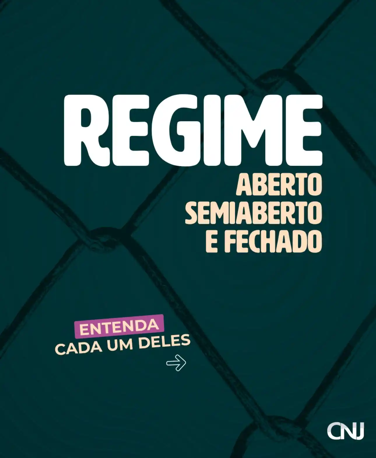 Image from CNJ: *⚖️ Regime aberto, semiaberto e fechado: você sabe a diferença?* A pe...