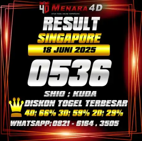 Image from PREDIKSI TOGEL MENARA4D: SINGAPORE MENARA4D 18 JUNI 2025 RESULT : 0536 SHIO : KUDA BAGI YANG J...