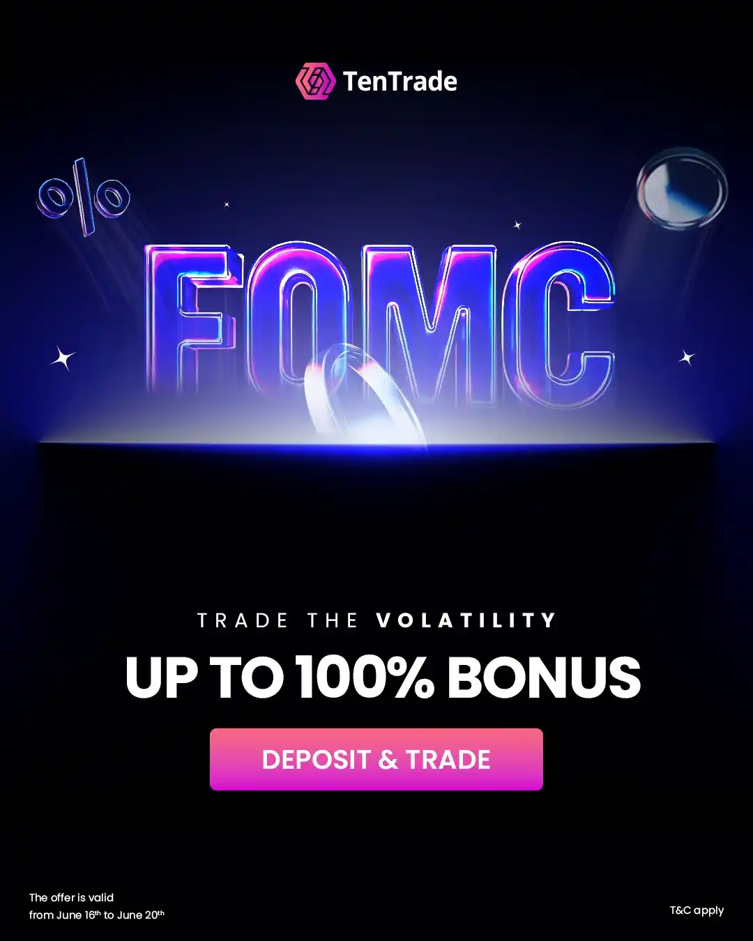 Image from TENTRADE AFRICA: Up to 100% FOMC Trading Bonus. Trading news has never been better. Ta...