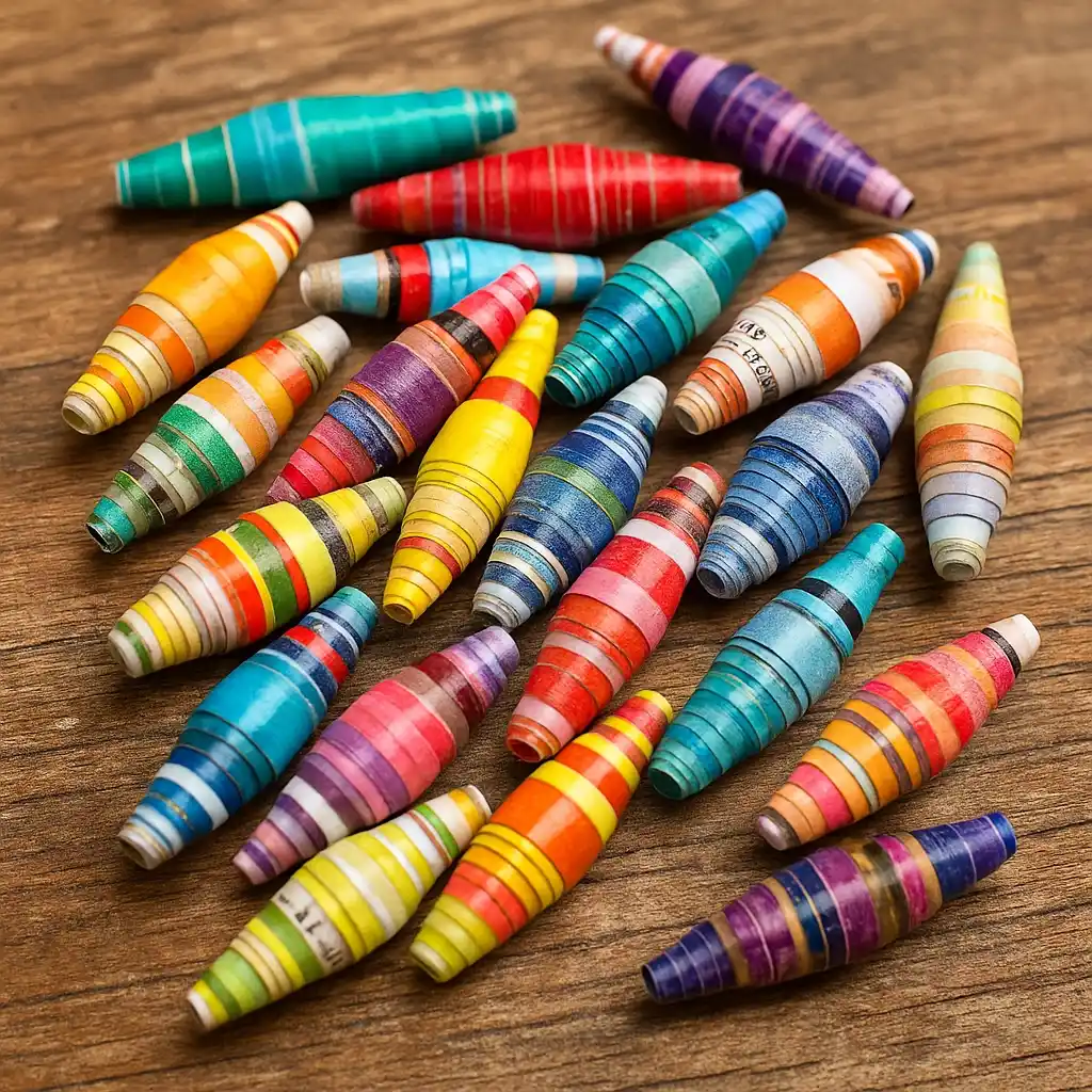 Image from Funkelfaden: Upcycling - Aus alten Zeitschriften entstehen kunterbunte Perlen - So ...