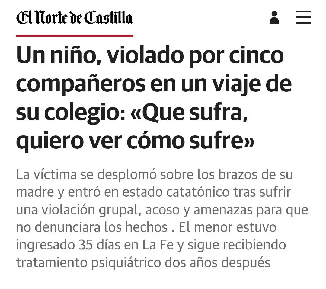 Image from ACCIÓN CONCIENCIAR CANARIAS: Violado por 5 compañeros teniendo solo 14 años; quedó catatónico y suf...