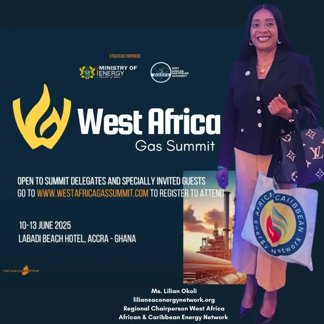 Image from African & Caribbean Energy Network : ACEN’s West Africa Regional Chair Lilian Okoli, is on her way to Ghana...