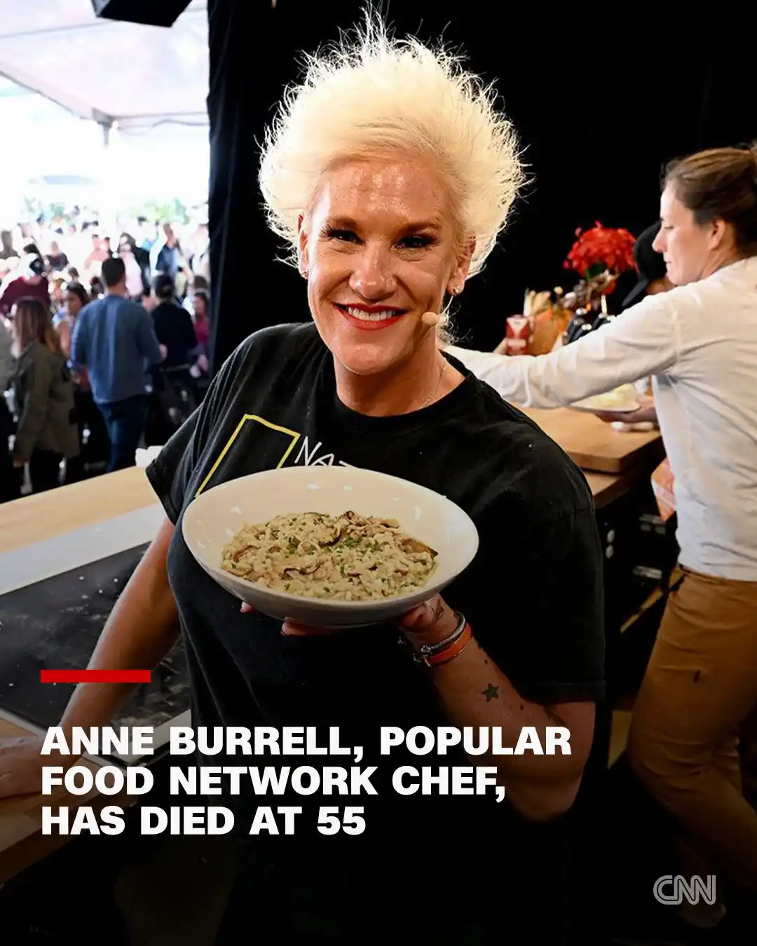 Image from CNN: Anne Burrell, a chef and television personality whose joyful demeanor ...