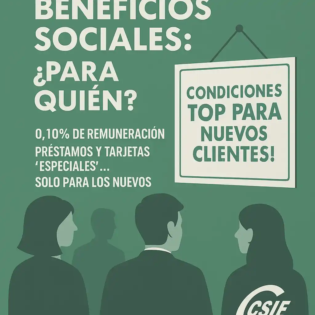 Image from CSIF UNICAJA: 💸 *¿Beneficios sociales? Solo para nuevos clientes…* En Unicaja, a l...