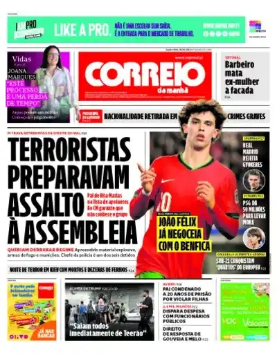 Image from Correio da Manhã: *Bom dia, leitor! Esta quarta-feira as temperaturas elevadas continuam...