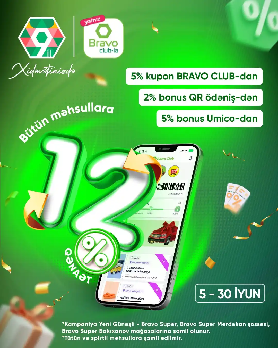 Image from Bravo Supermarket: Bravo Club-la qazandırmağa davam edirik! 🎉 İndi Günəşli, Bakıxanov və...