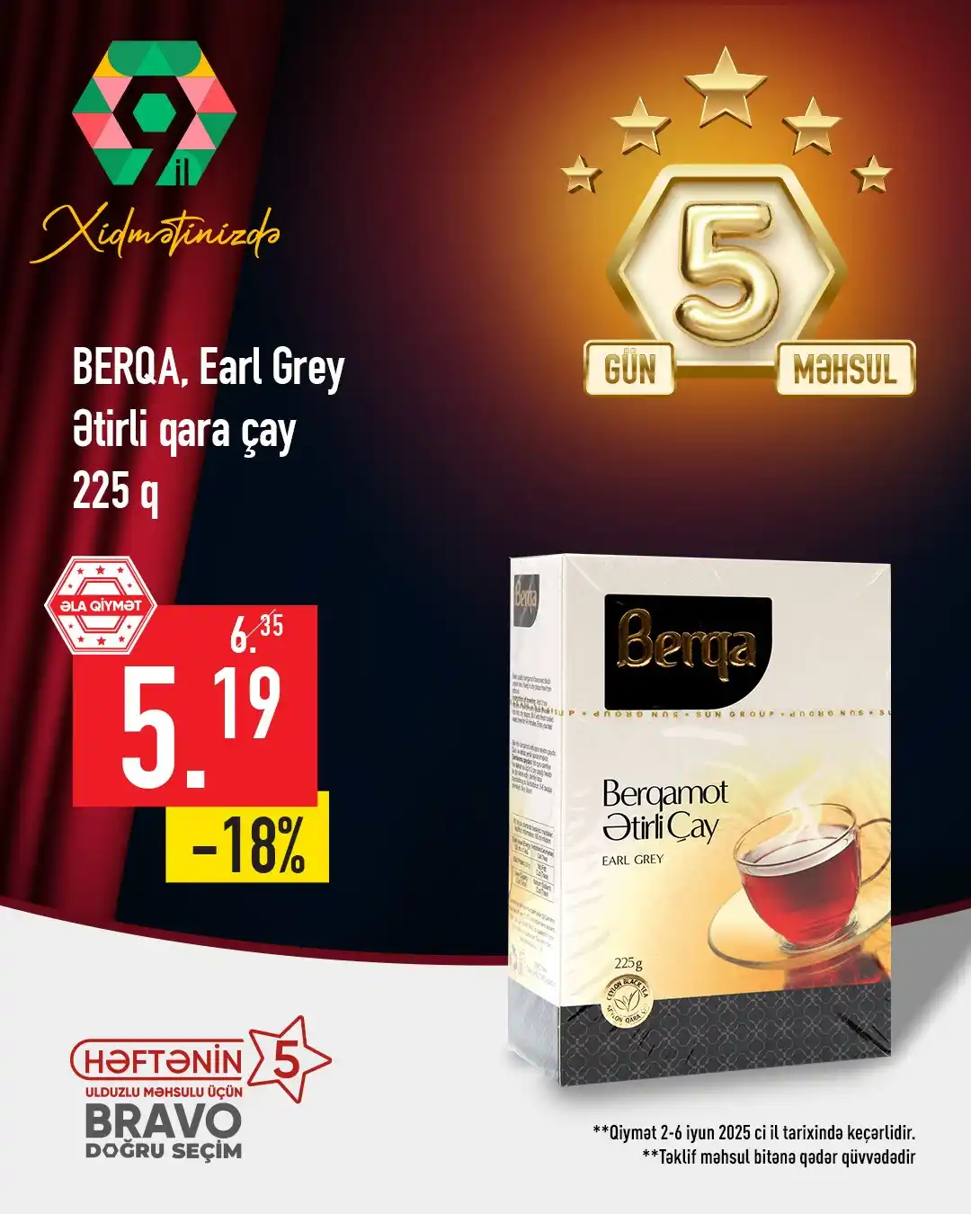 Image from Bravo Supermarket: Bravo-da 5 ulduz! 🌟 Hər həftənin 5 günü 5 ulduzlu məhsul əla qiymətə!...