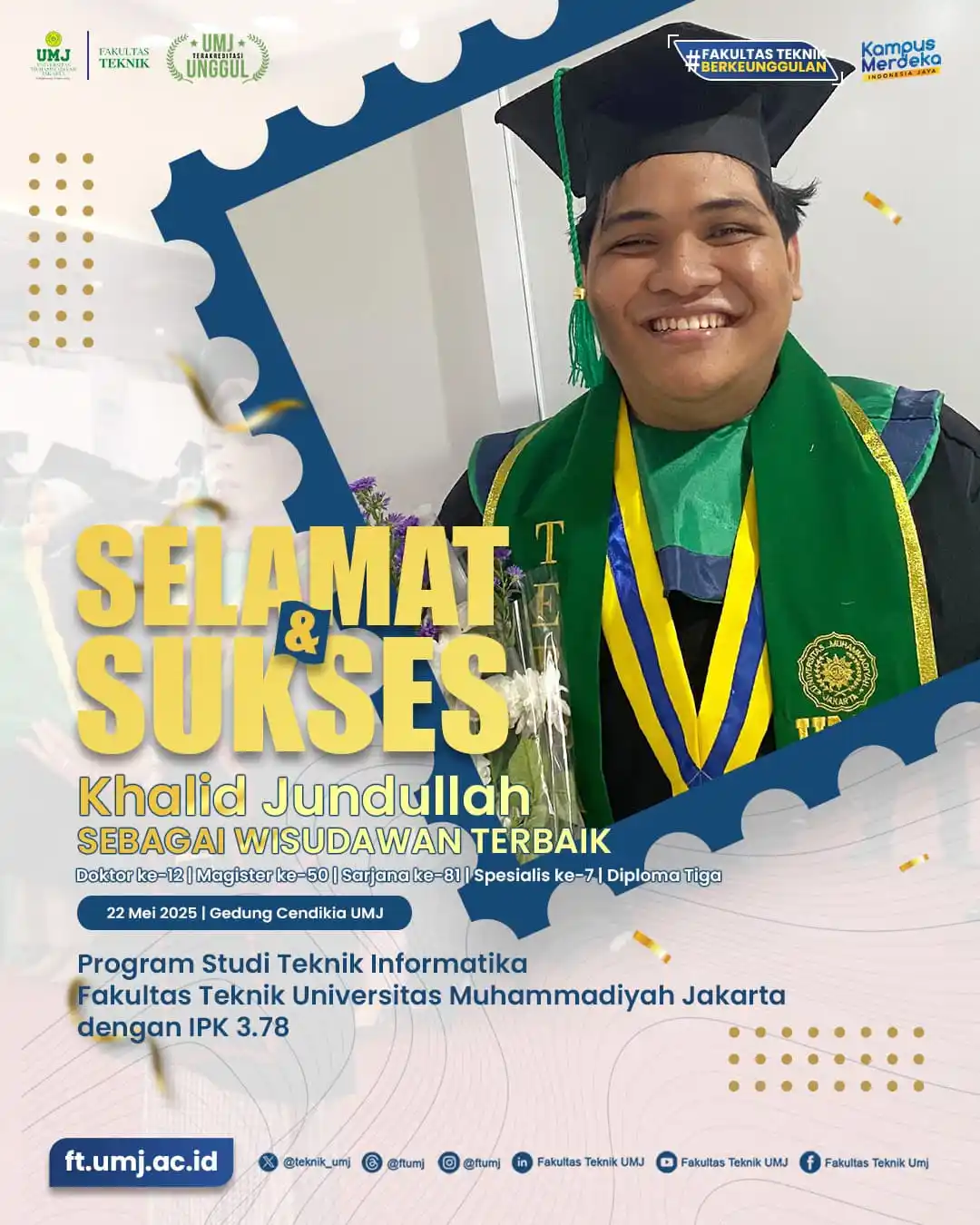 Image from Seputar Fakultas Teknik UMJ: Civitas akademika Fakultas Teknik UMJ Mengucapkan Selamat dan Sukse...