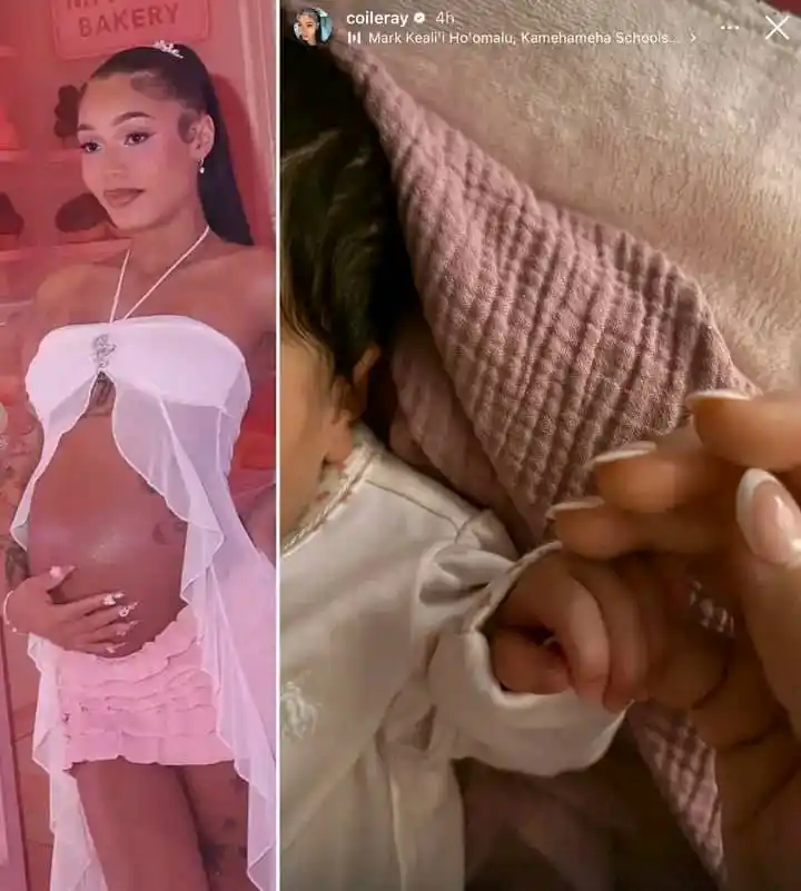 Image from 🇺🇸T₹AP_HoμSe𓃵: Coi Leray has given birth to a baby girl 🍼💕...