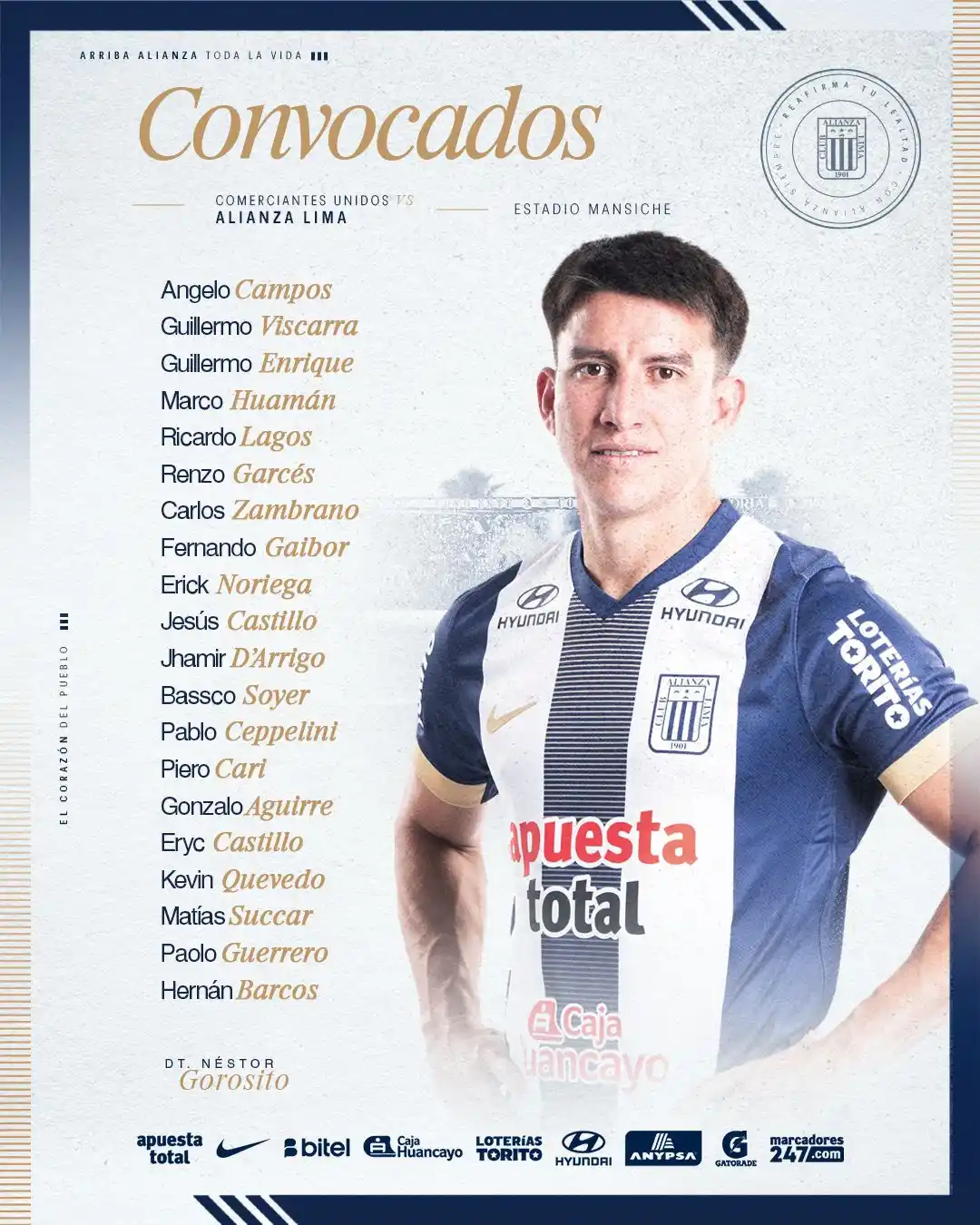 Image from Club Alianza Lima Oficial: 𝑪𝑶𝑵𝑽𝑶𝑪𝑨𝑫𝑶𝑺. 📋✍🏾 Esta es la lista de jugadores convocados ...