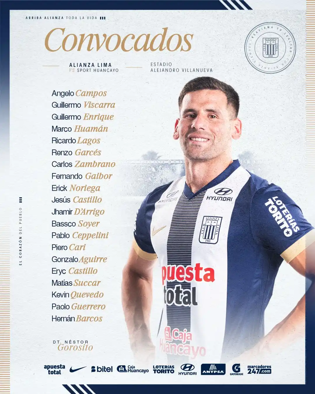 Image from Club Alianza Lima Oficial: 𝑪𝑶𝑵𝑽𝑶𝑪𝑨𝑫𝑶𝑺. 📋✍🏾 Esta es la lista de jugadores convocados ...