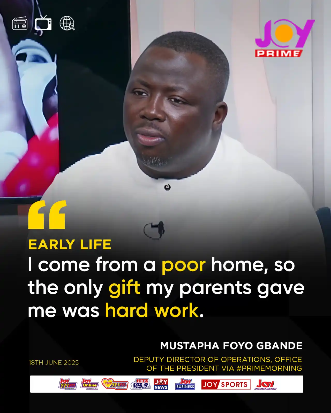 Image from Myjoyonline: Early life: I come from a poor home, so the only gift my parents gave ...