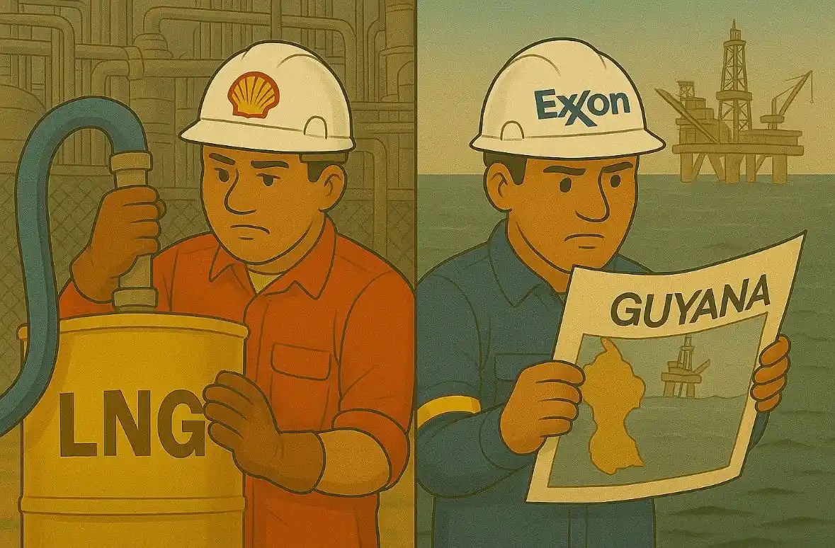 Image from African & Caribbean Energy Network : 🔺 Energy Giants Double Down Shell Bets on LNG, Exxon Taps Guyana 🇬�...