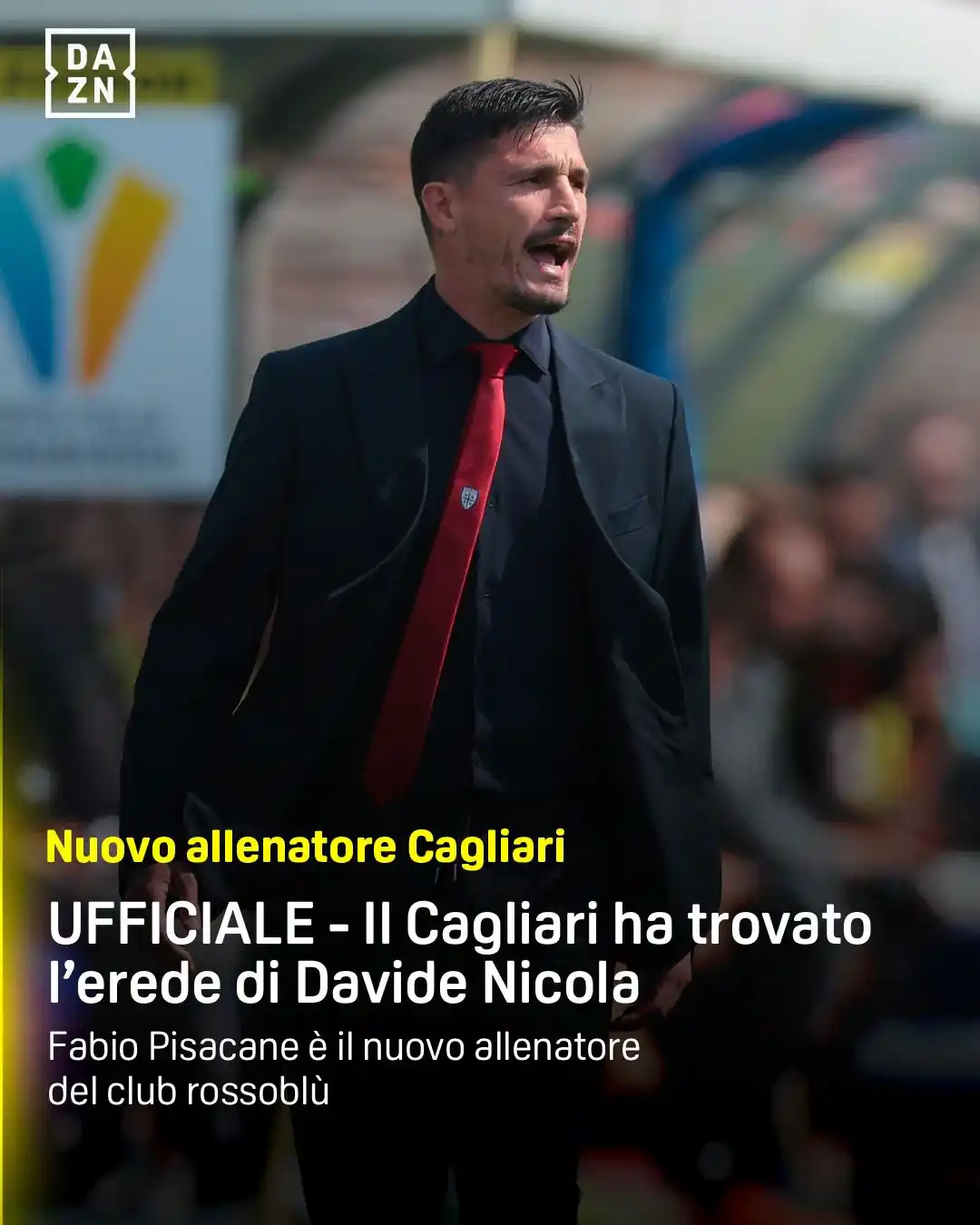 Image from DAZN Italia: Fabio Pisacane 🤝 Cagliari ✅ Nuovo allenatore per il club sardo 🆕✍️...