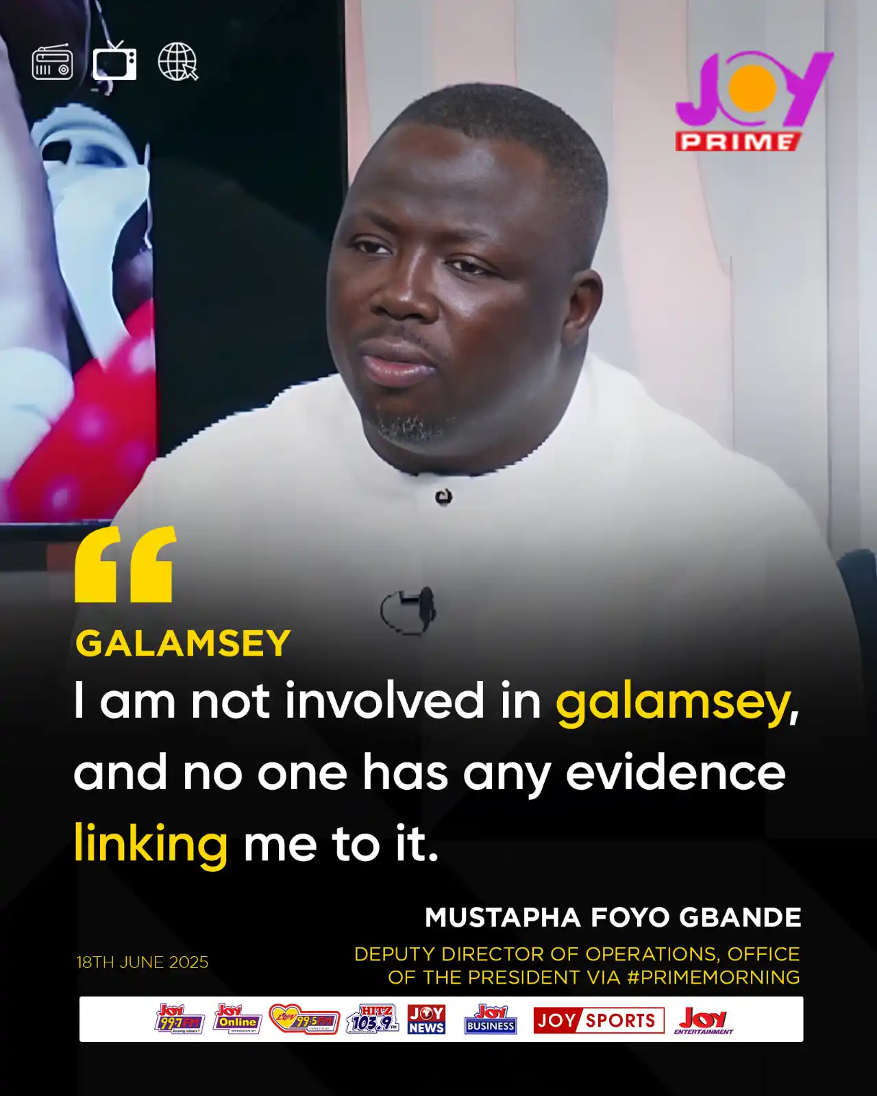 Image from Myjoyonline: Galamsey: I am not involved in galamsey, and no one has any evidence l...
