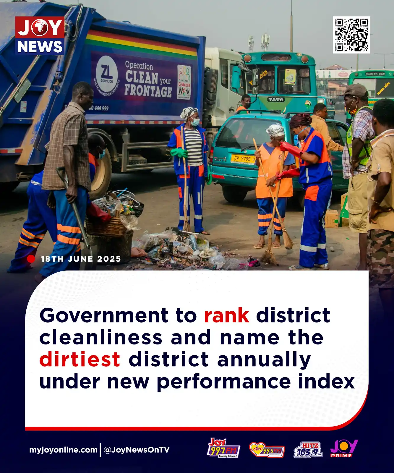 Image from Myjoyonline: Government to rank district cleanliness and name the dirtiest district...