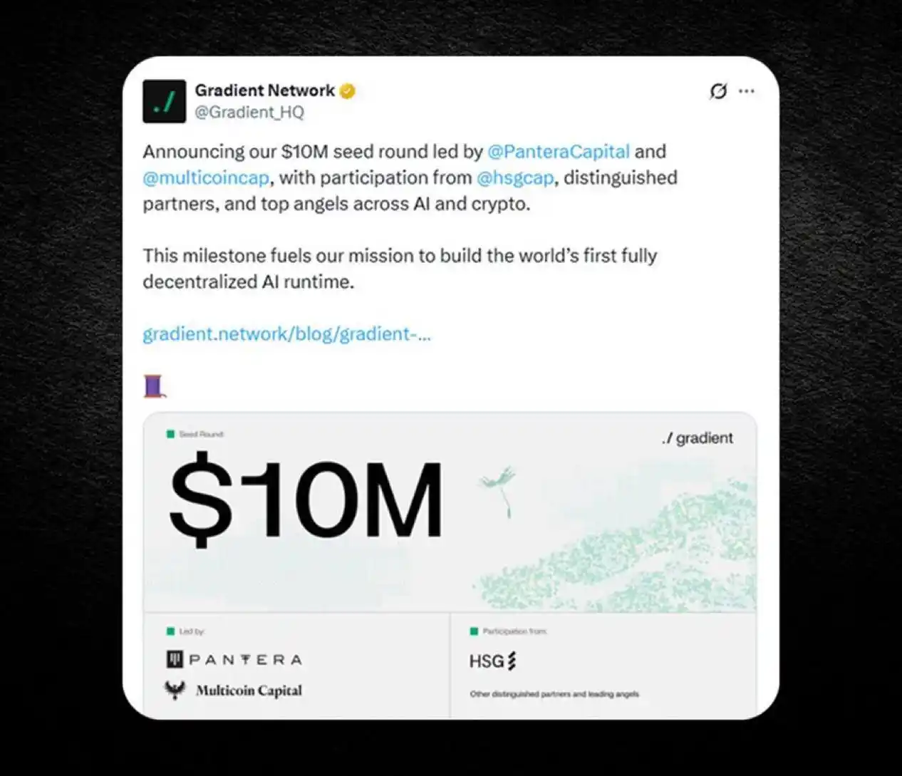 Image from Wagmi_zone: Gradient Network Secures $10M Seed Funding! 🔥 Gradient Network has r...