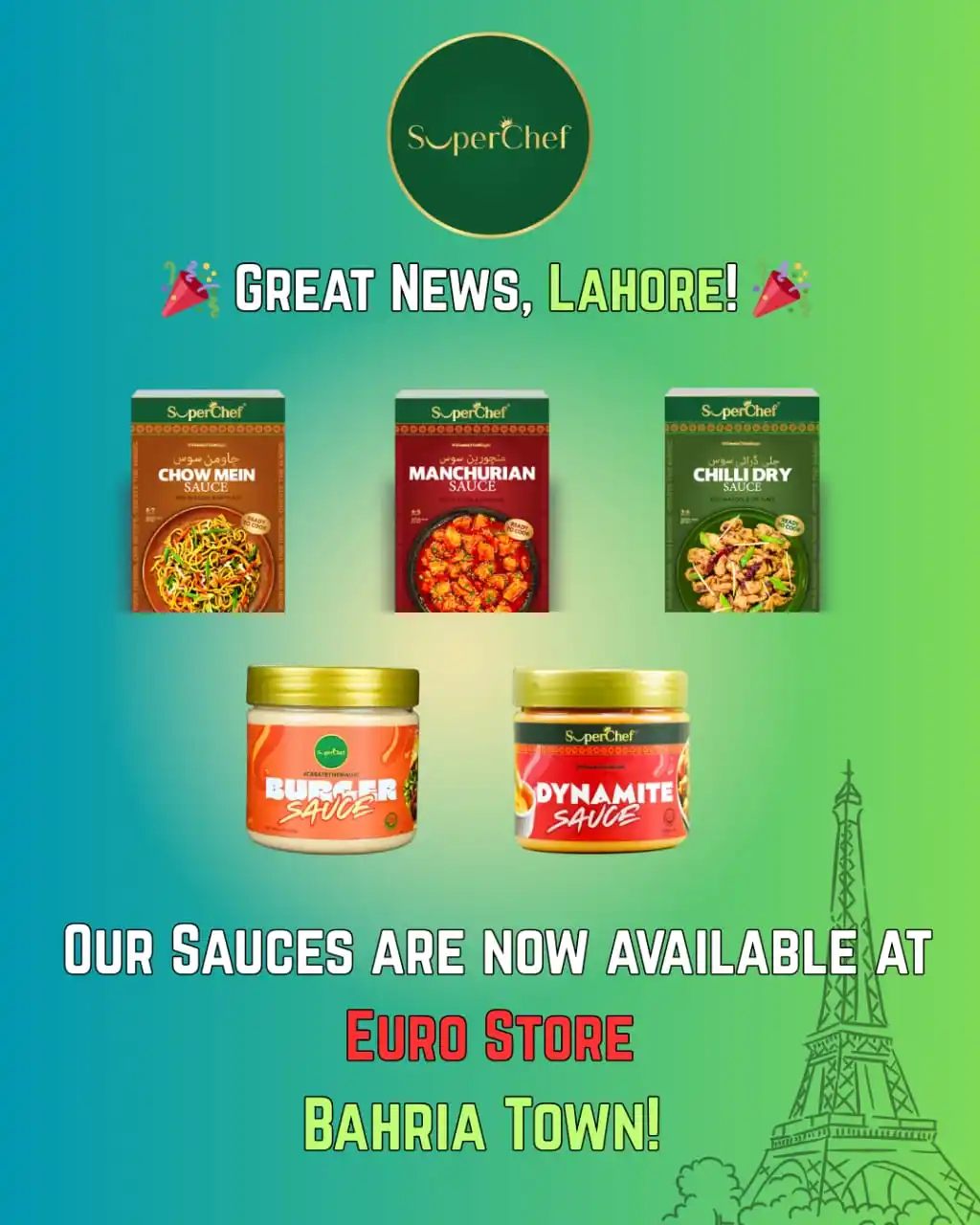 Image from Super Chef: 🎉 Great News, Lahore! 🎉 Our Chinese Sauces and Signature Burger & D...