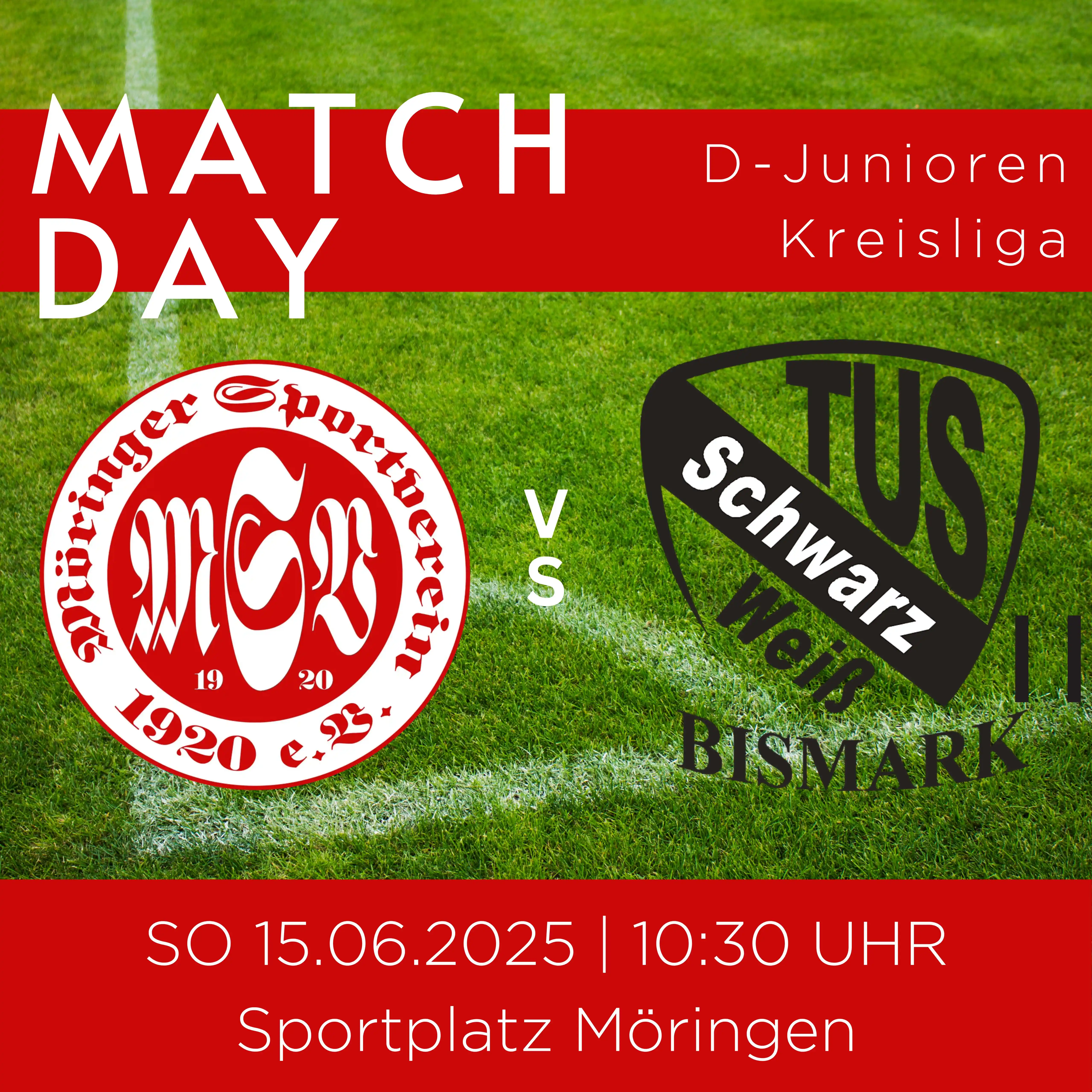 Image from Möringer Sportverein e.V.: Heute Vormittag um 10:30 Uhr begrüßt unsere D Jugend, TuS Bismark 2 zu...