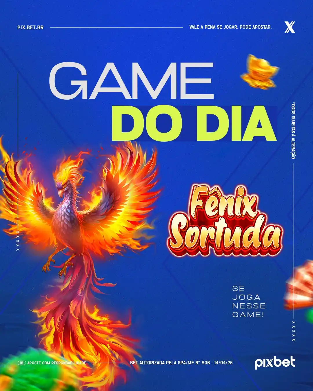 Image from Canal Pixbet Oficial: 🌟 Hoje é dia de renascer com sorte! Dê o play no Fênix Sortuda e bus...
