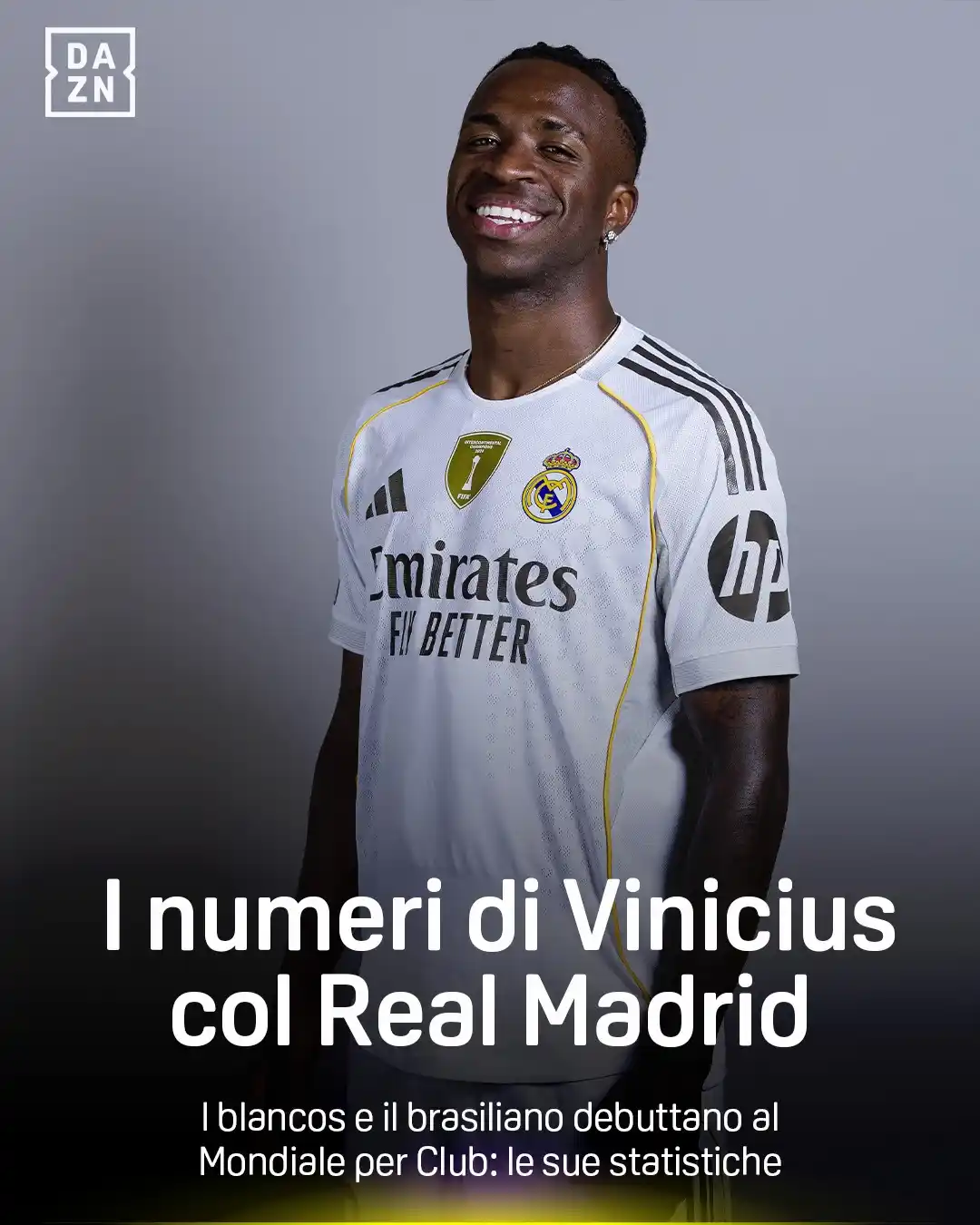 Image from DAZN Italia: ⚪ Il Real debutta al Mondiale per Club 🇧🇷 Vinicius sicuro protagonis...