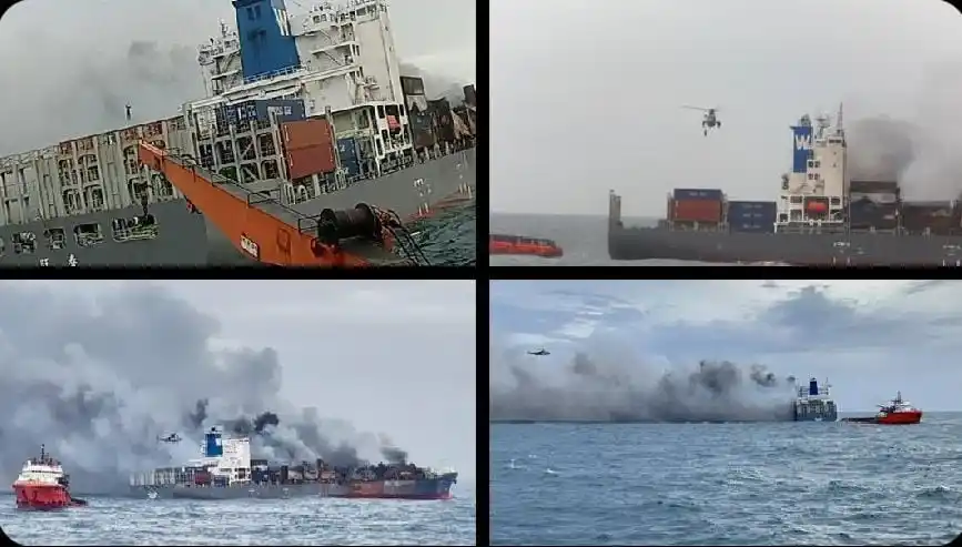 Image from Seafarer's Update ✍️ 🚢: *INDIAN NAVY UNDERTAKES DARING AERIAL INSERTION OF SALVAGE TEAM ONBOAR...