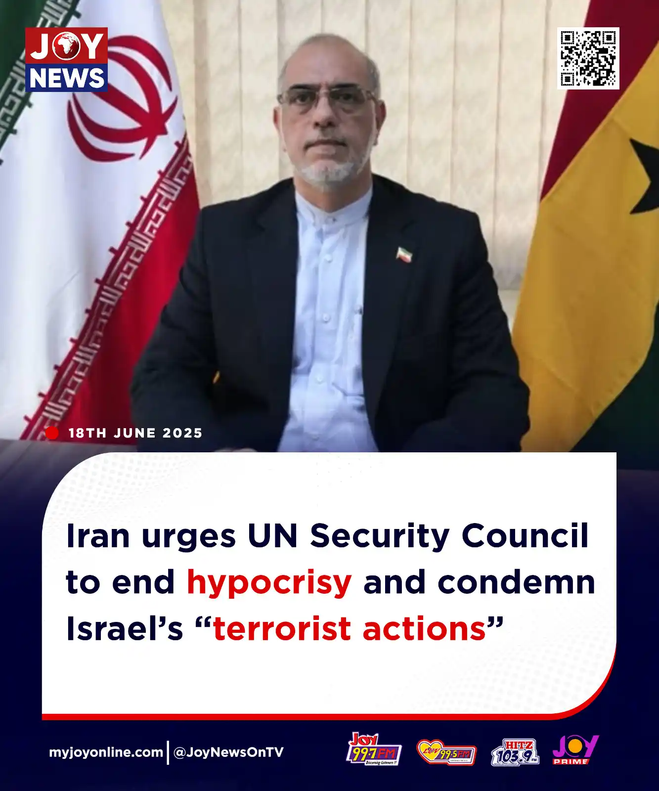 Image from Myjoyonline: Iran urges UN Security Council to end hypocrisy and condemn Israel’s “...