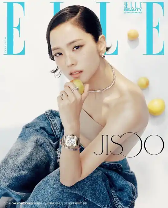 Image from BLΛƆKPIИK GLOBΛL: JISOO as the cover star of Elle Korea July issue in collaboration with...