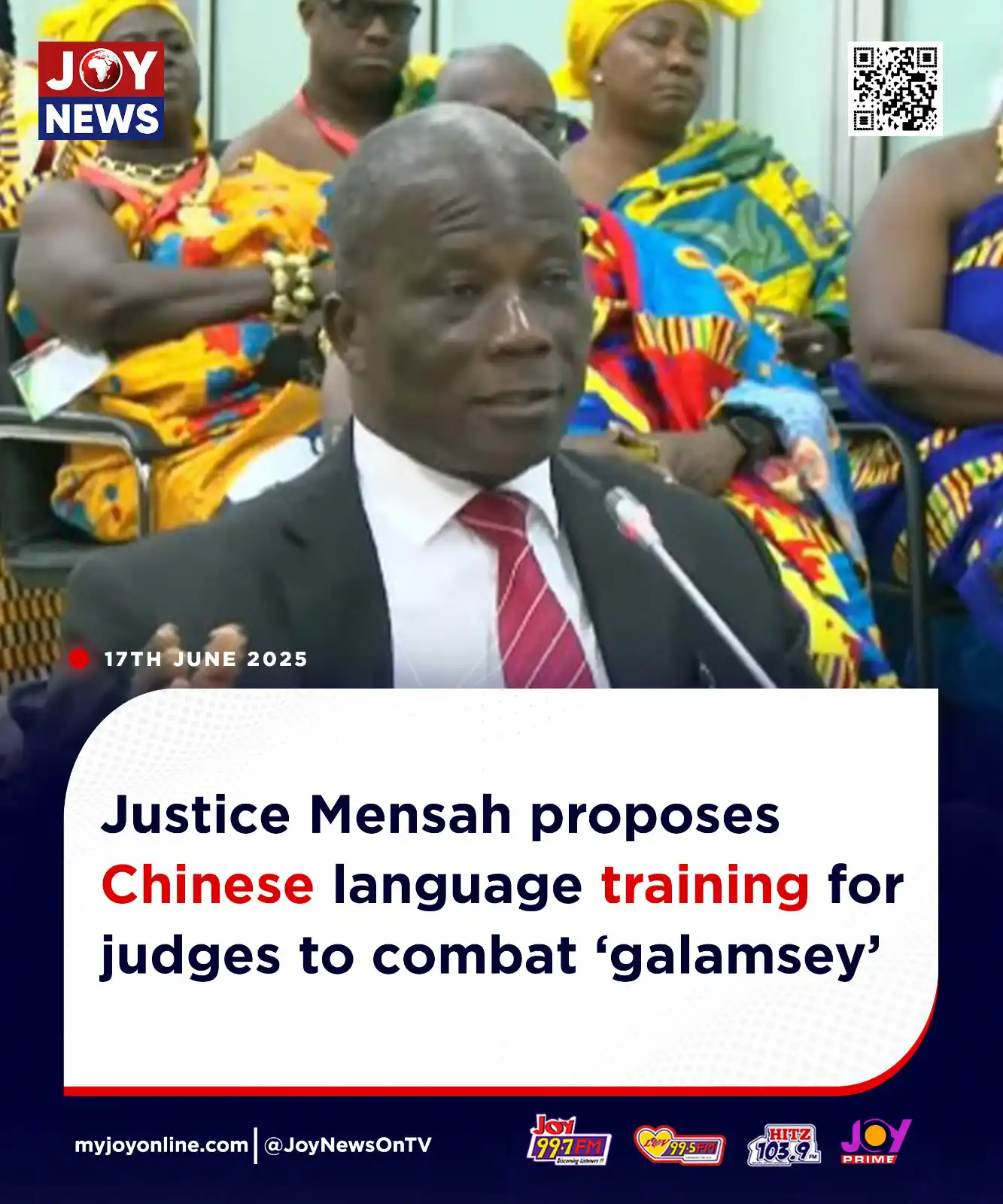 Image from Myjoyonline: Justice Mensah proposes Chinese language training for judges to combat...