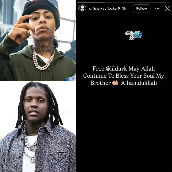 Image from 🇺🇸T₹AP_HoμSe𓃵: *KayFlock* showing love *LilDurk* from behind bars 👀🔓 <a class="tex...