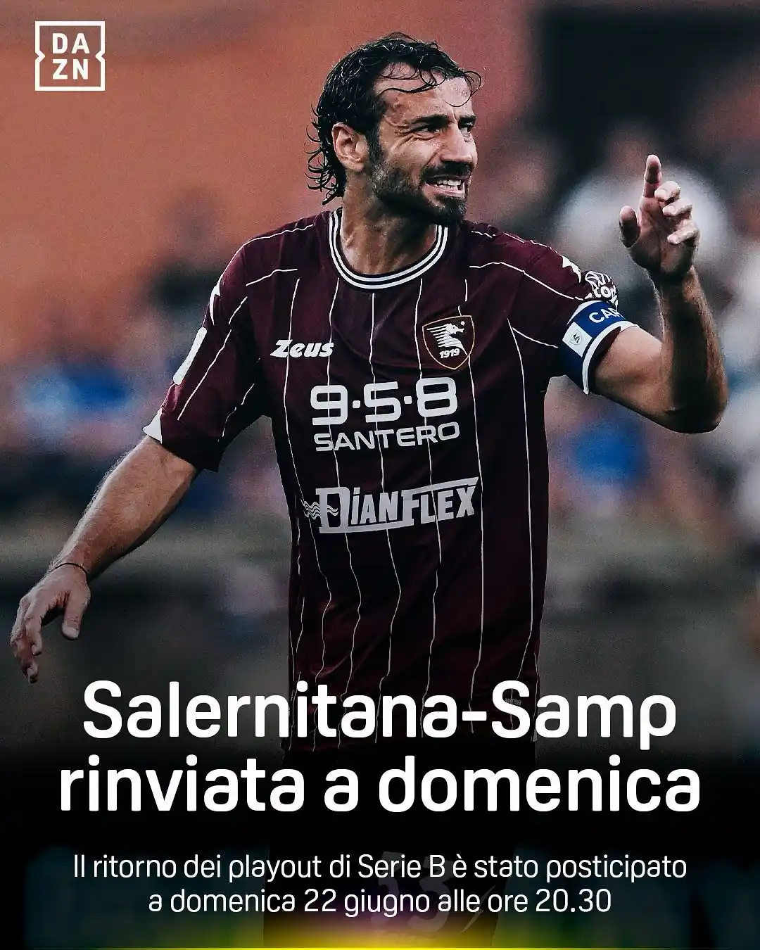 Image from DAZN Italia: La Lega B ha accolto la richiesta della Salernitana di posticipare il ...