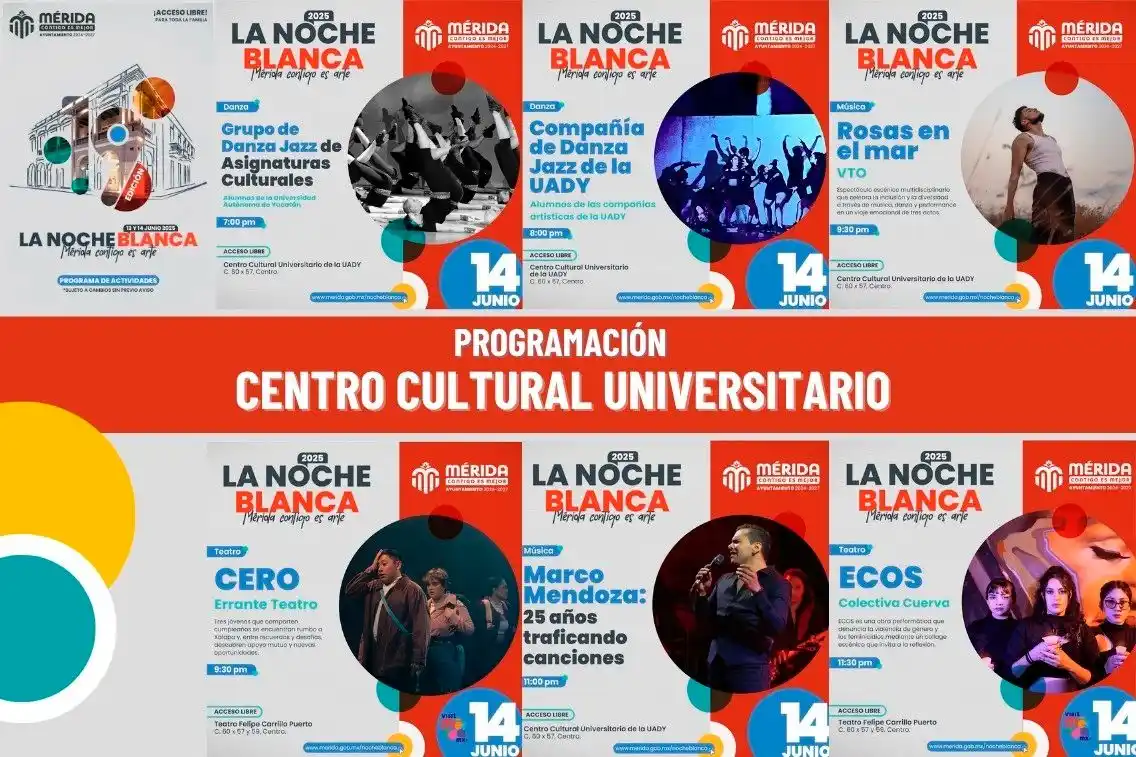 Image from Notirasa: 🎭 La UADY se une a La Noche Blanca 2025 con música, danza y arte para...